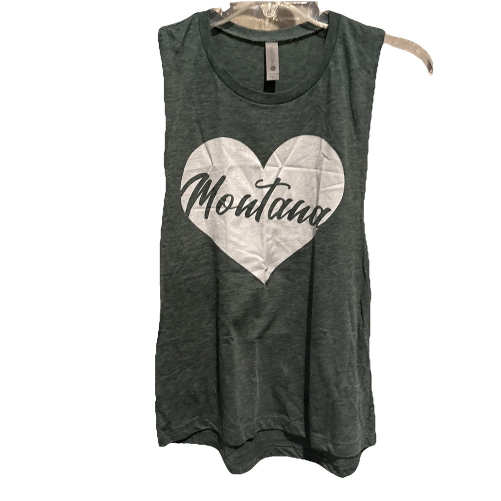 New Next level apparel green T-shirt sleeveless‎ Montana Size Small
